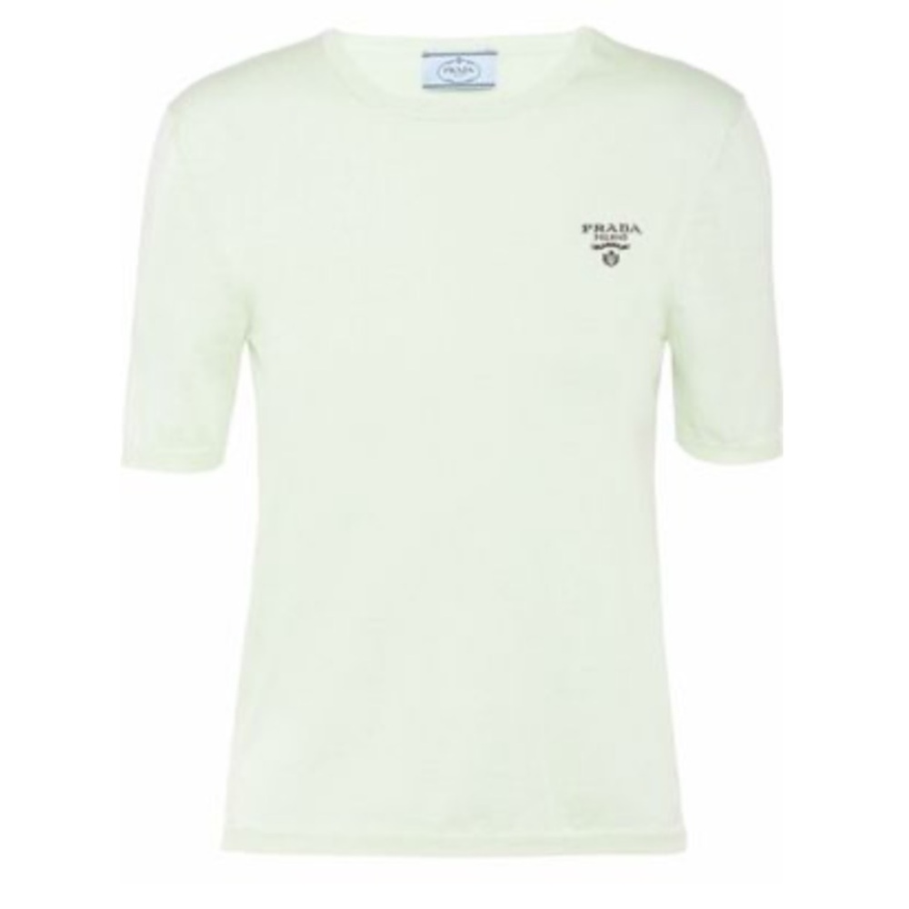 Prada logo-knitted top
